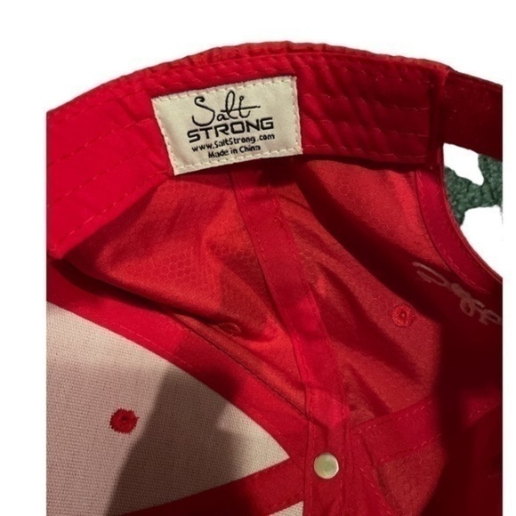 Salt Strong Lightweight Fishing Red & White Embroidery Hat Cap HTF​​​ - Picture 3 of 3